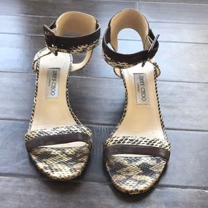 Jimmy Choo snake print low heels